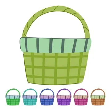 Picnic wicker basket vector cartoon graphic Stock Illustration