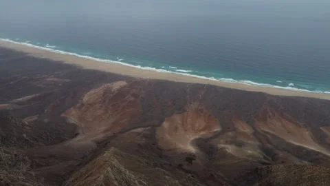 Pico de la Zarza and playa Cofete on Fuerteventura Stock Footage 168897973