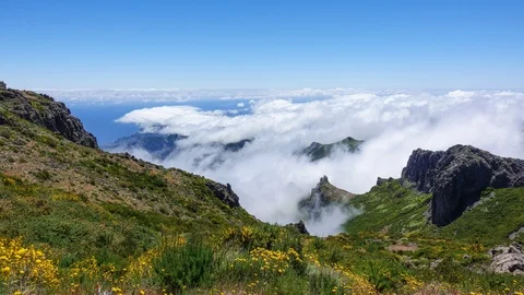 Pico Do Arieiro Time Lapse in Madeira Stock Footage 92194924