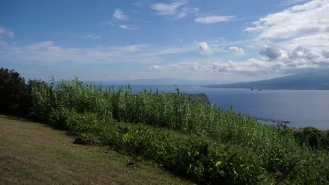 Pico island view from faial azores portugal 4k Stock Footage