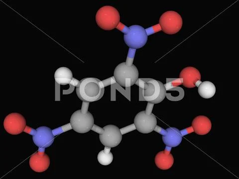 Picric acid molecule Stock Illustration
