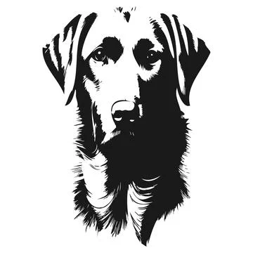 Pics of labradors hand drawn vector black and white Stock Illustration