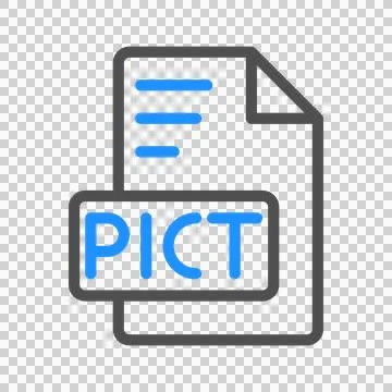 Pict outline document icon with solid color. Stock Illustration