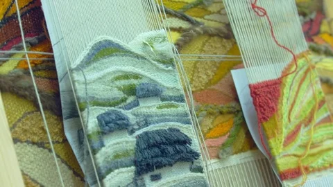 Picter. Weaving, handmade. 4K Video stock 83764355