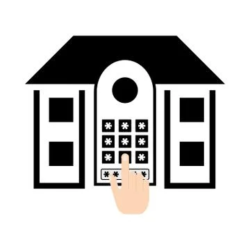 Pictogram home security control access password Illustrazione stock