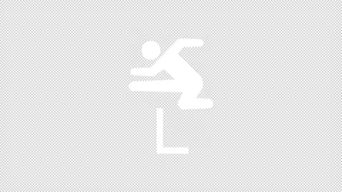Pictogram hurdle alpha loop Stock Footage 238794895