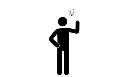 Pictogram man gets an idea 스톡 동영상 103813899