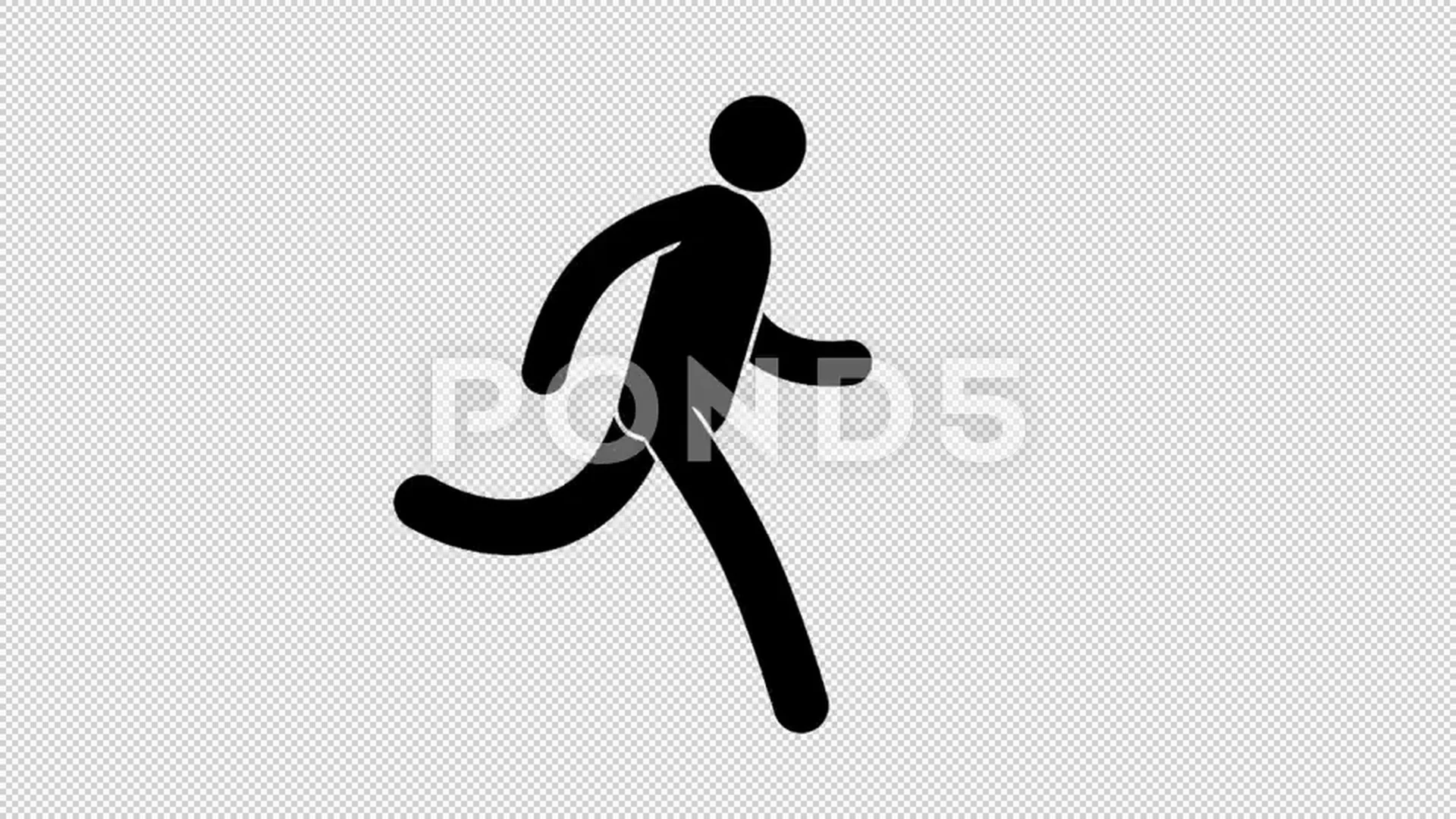 HD Red Stickman Silhouette Running PNG