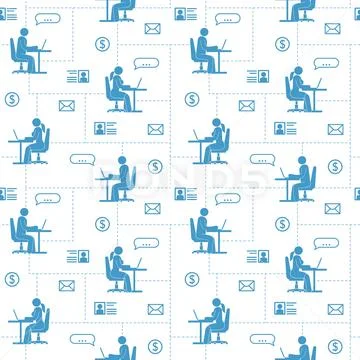 Pictogram people in the global Internet network Stock Illustration