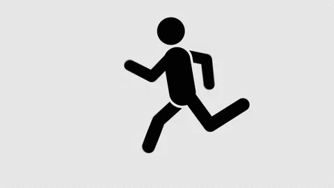 Pictogram of a running man. Video stock 232848755