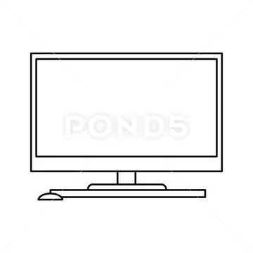 Pictogram screen computer wireless device Stock Illustration