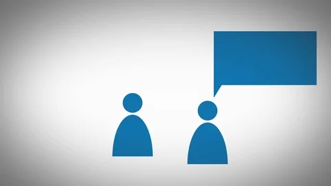 Pictogram speechbubble two people text box 動画素材 79291462