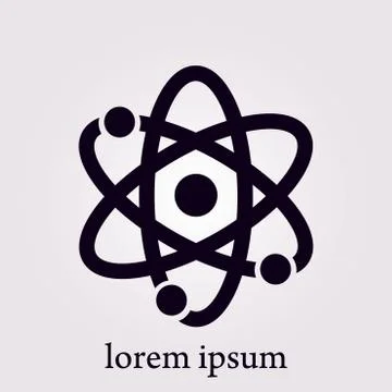 Pictograph of atom. Stock Illustration