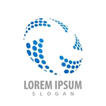 Pictograph of dot geometric pattern logo concept design. Symbol graphic templ Illustrazione stock