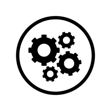 Pictograph of Gears icon in circle - vector iconic design Stock Illustration