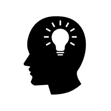 Pictograph of Head Idea icon - vector iconic design Stock Illustration