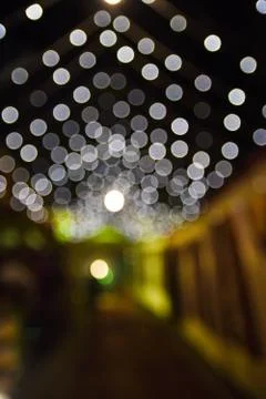 A picture of an aesthetic lighting bokeh on the decorative wedding ceremony Stock Photos