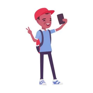 Picture of a boy on a white background. Vector illustration. Stock Illustration