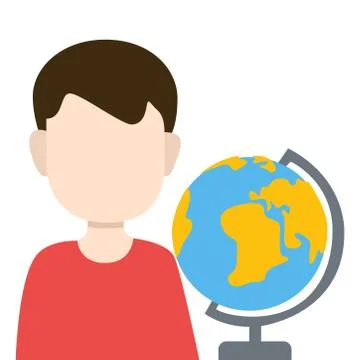 Picture of a boy on a white background. Vector illustration. Stock Illustration