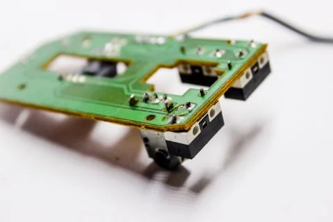A picture of broken computer mouse on white background Stock Photos