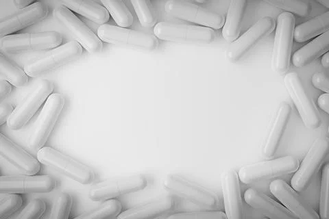 The picture of the capsule model is made from a 3D program. Many capsules w.. Stock Photos