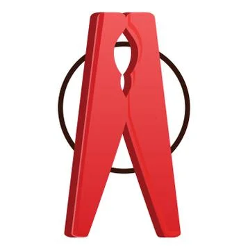 Picture of clothespins on a white background. Vector illustration Stock Illustration
