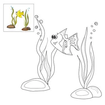 Picture for coloring fish . Stock Illustration