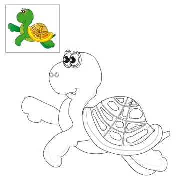 Picture for coloring a turtle . Stock Illustration