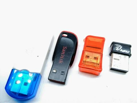 A picture of computer gadgets isolated on a white background Foto stock