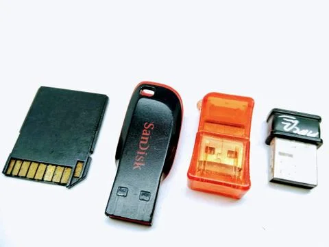 A picture of computer gadgets isolated on white background Foto stock