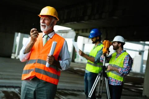 Picture of construction engineer working on building site Fotos de archivo