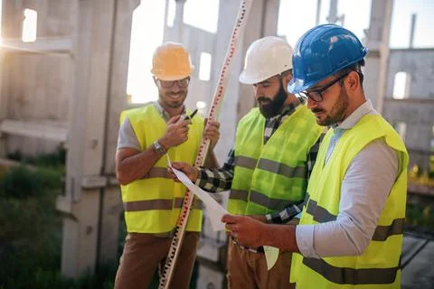 Picture of construction engineer working on building site Fotos de archivo