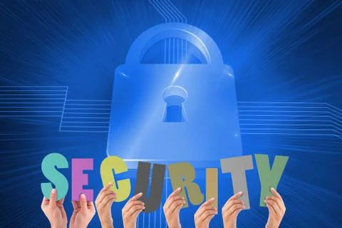 Picture of digital security with lock Foto stock