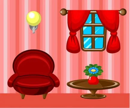 Picture dining room with design elements. Stock Illustration