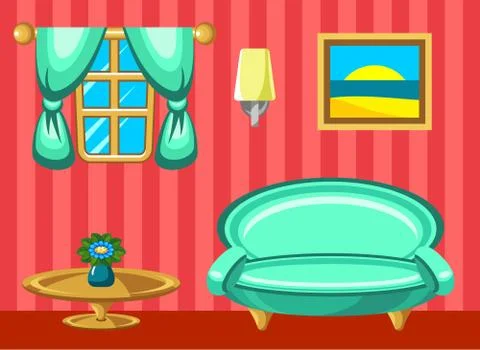 Picture dining room with design elements Stock Illustration