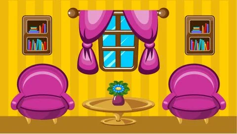 Picture dining room with design elements Stock Illustration