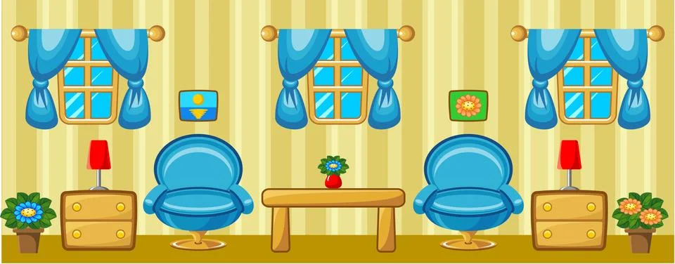 Picture dining room with design elements Stock Illustration