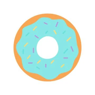 Picture of a donut on a white background. Vector illustration. Stock Illustration
