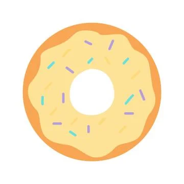 Picture of a donut on a white background. Vector illustration. Illustrazione stock