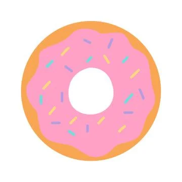 Picture of a donut on a white background. Vector illustration. Stock Illustration