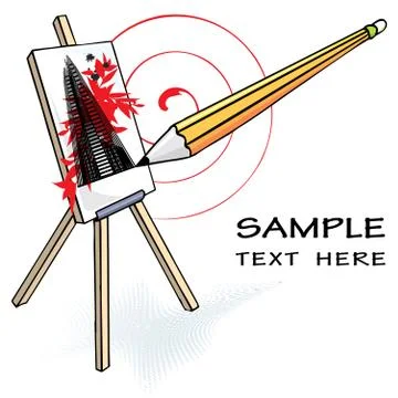 Picture drawing in progress, Conceptual vector illustration of creative art Stock Illustration