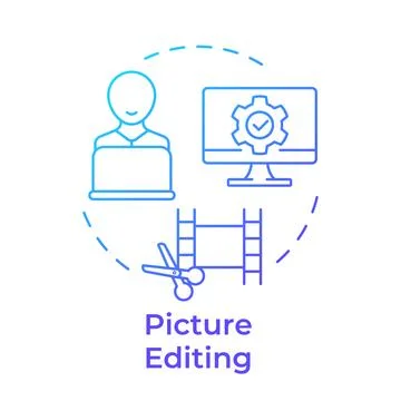 Picture editing multi color concept icon Stock-Illustration