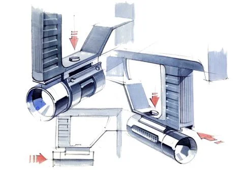 Picture of an exclusive automatic weapon submachine gun for melee. イラスト素材