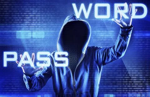 Picture of a faceless hacker Stock Photos