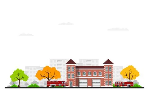 Picture of fire station Stock Illustration