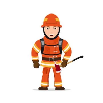 Picture of a firefighter Stock Illustration