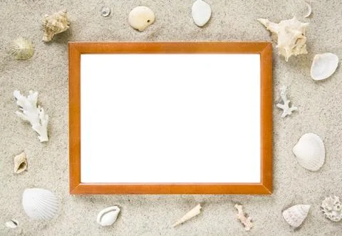 Picture frame with beach theme Stock Photos