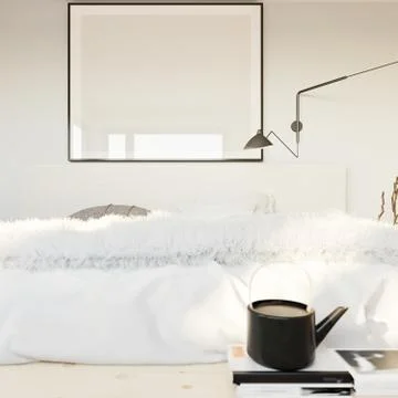 Picture frame in bedroom Stock Illustration