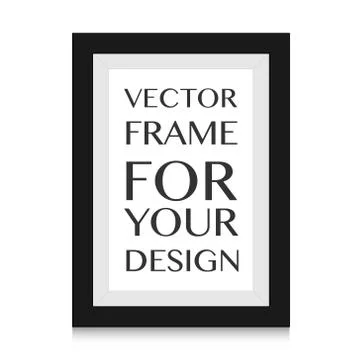 Picture frame design vector for image or text. Stock Illustration