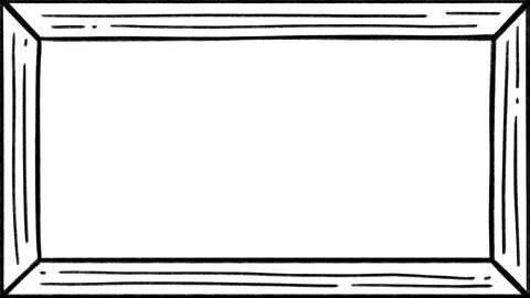 Picture frame doodle border, hand drawn animation on a white background Stock Footage 241021626